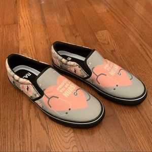 RAAD Proud to be a Nurse Groovebags Slip On Medical Shoes Peach Pink Floral